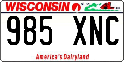 WI license plate 985XNC