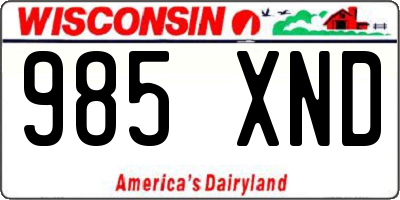 WI license plate 985XND