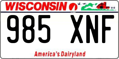 WI license plate 985XNF