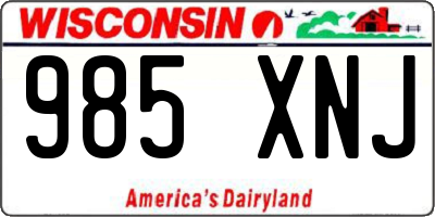 WI license plate 985XNJ