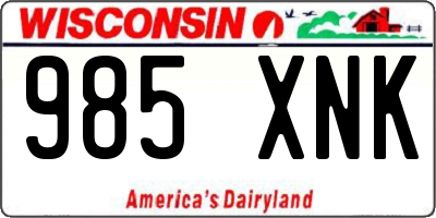 WI license plate 985XNK