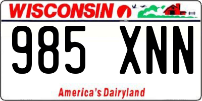 WI license plate 985XNN