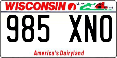 WI license plate 985XNO