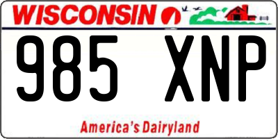 WI license plate 985XNP