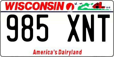 WI license plate 985XNT