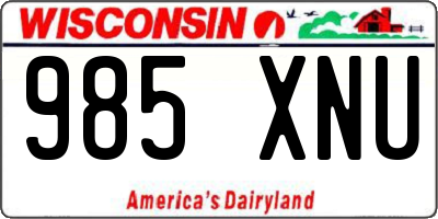 WI license plate 985XNU