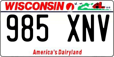WI license plate 985XNV