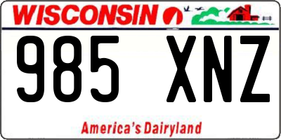WI license plate 985XNZ