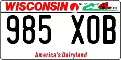 WI license plate 985XOB