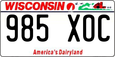 WI license plate 985XOC