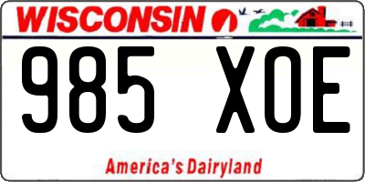 WI license plate 985XOE