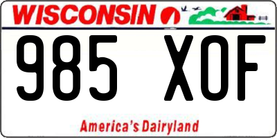WI license plate 985XOF