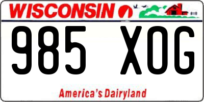 WI license plate 985XOG