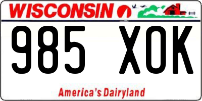 WI license plate 985XOK