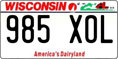WI license plate 985XOL