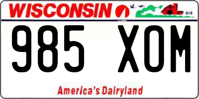 WI license plate 985XOM
