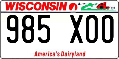 WI license plate 985XOO