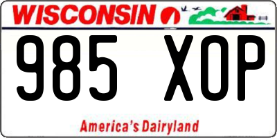 WI license plate 985XOP
