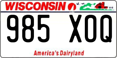 WI license plate 985XOQ
