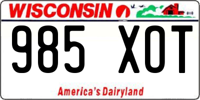 WI license plate 985XOT