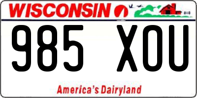 WI license plate 985XOU