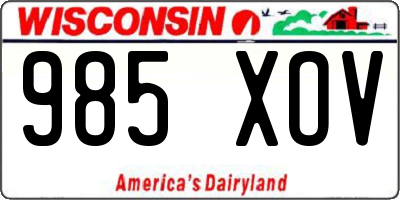 WI license plate 985XOV