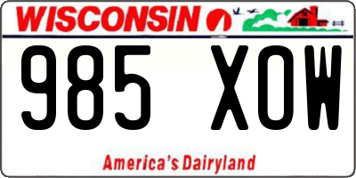 WI license plate 985XOW