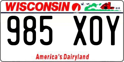 WI license plate 985XOY
