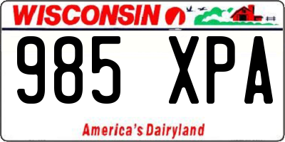 WI license plate 985XPA