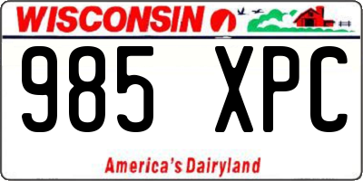 WI license plate 985XPC