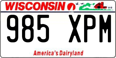 WI license plate 985XPM