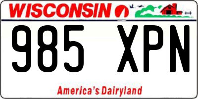 WI license plate 985XPN