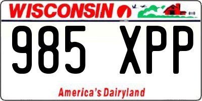 WI license plate 985XPP
