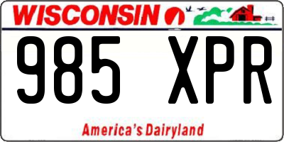 WI license plate 985XPR