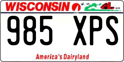 WI license plate 985XPS
