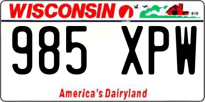 WI license plate 985XPW