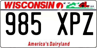 WI license plate 985XPZ