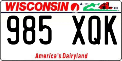 WI license plate 985XQK