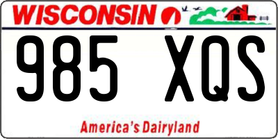 WI license plate 985XQS