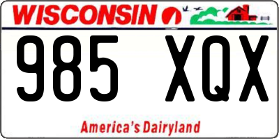 WI license plate 985XQX
