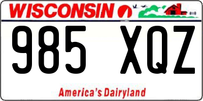 WI license plate 985XQZ