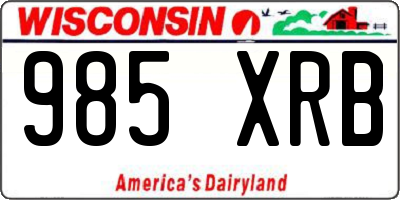 WI license plate 985XRB