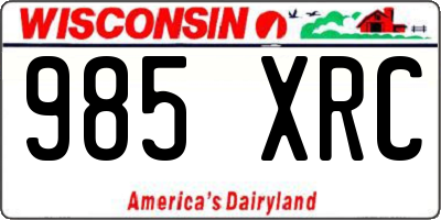 WI license plate 985XRC