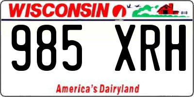 WI license plate 985XRH
