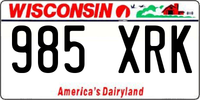 WI license plate 985XRK