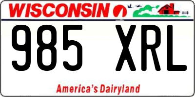 WI license plate 985XRL