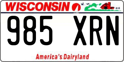WI license plate 985XRN