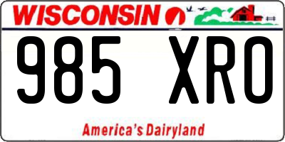 WI license plate 985XRO