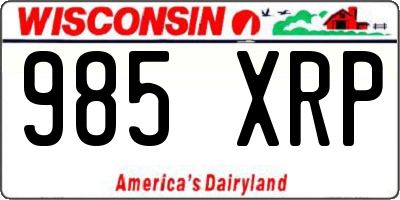 WI license plate 985XRP