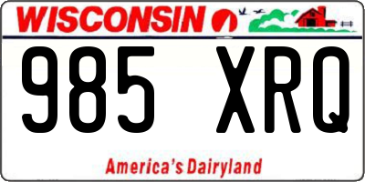 WI license plate 985XRQ